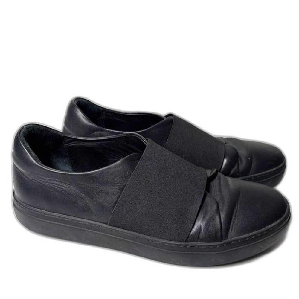 COS Mens Black Slip On Shoes Leather Loafers Size 45 11.5 Minimalist Clean Work